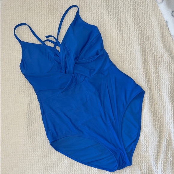 aerie Other - Aerie Women’s Vibrant Blue One-Piece Swimsuit, Size L, EUC, criss-cross front
